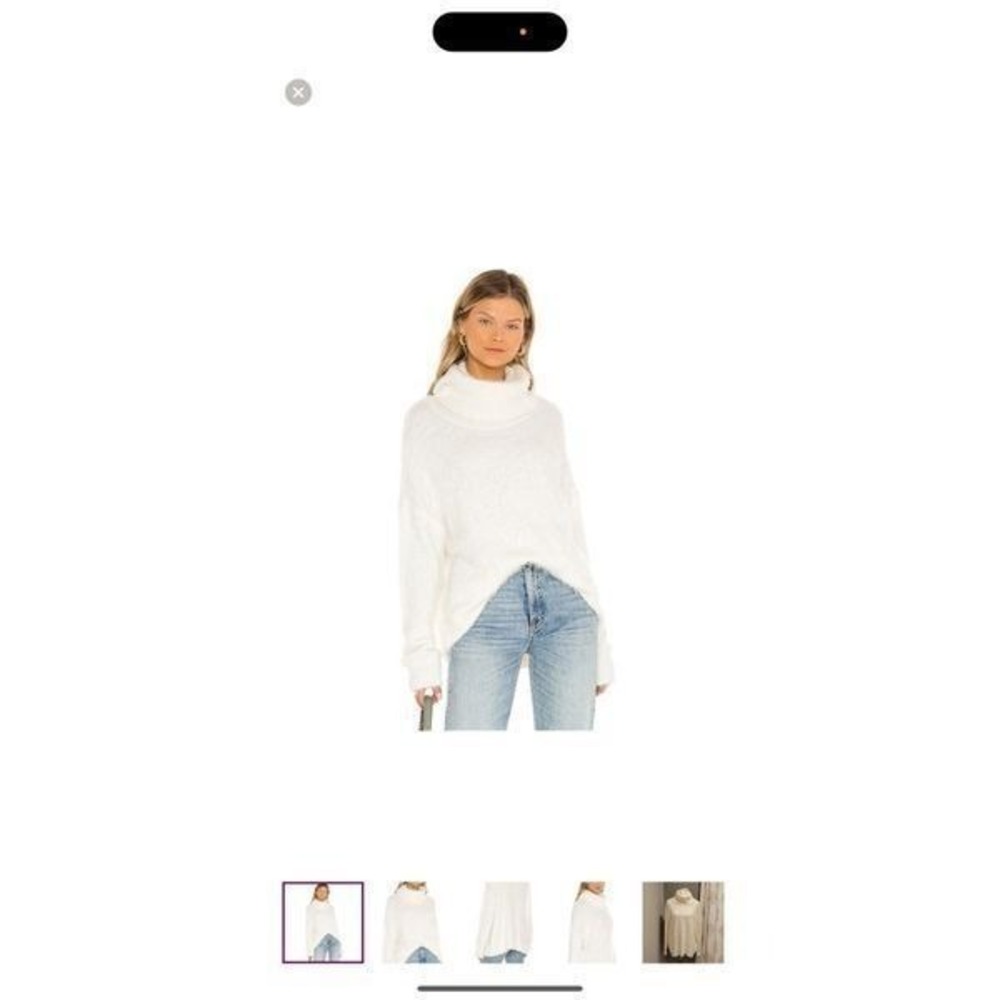 Show Me Your Mumu Fatima Fuzzy White Turtleneck Sweater. Size Small.